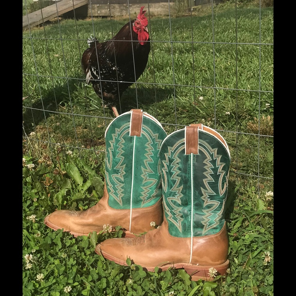 Teal green Justin “Kennedy” Cowboy boots sz 9